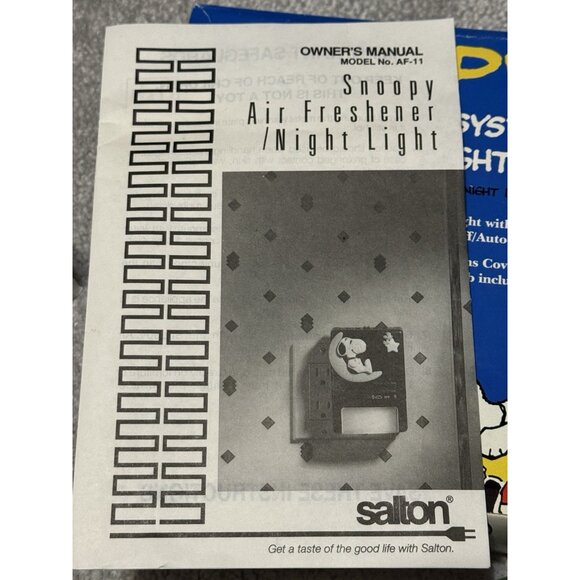 SNOOPY Air Freshener System With Night Light 1995 RETIRED RARE New And Unused! - Picture 11 of 13